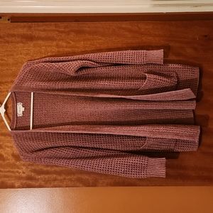 Like New! DUSTY ROSE CHENILLE OPEN CARDIGAN